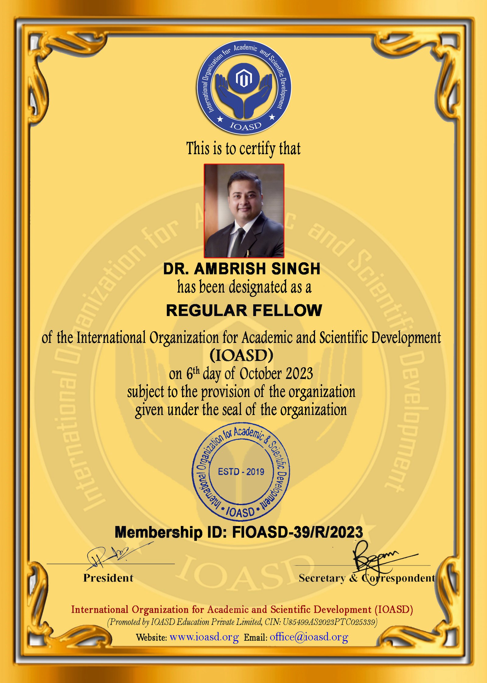Regular Fellows – International Organization for Academic and ...